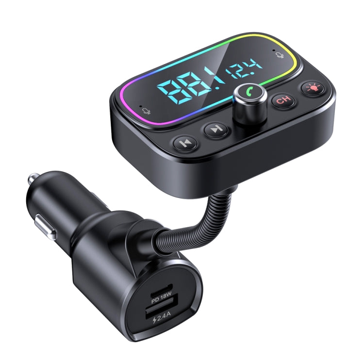 T67 Bluetooth 5.0 Lettore musicale MP3 per auto Trasmettitore modulatore FM Adattatore AUX wireless Vivavoce, T67