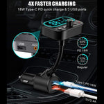 T67 Bluetooth 5.0 Lettore musicale MP3 per auto Trasmettitore modulatore FM Adattatore AUX wireless Vivavoce, T67