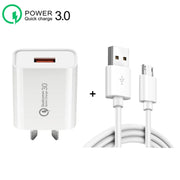 Caricabatterie rapido USB 3A CA-25 QC3.0 con cavo dati da USB a micro USB, spina AU, AU Plug + Micro USB Cable