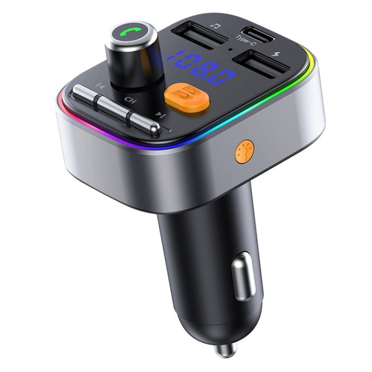 Kit trasmettitore Fm Bluetooth 5.0 per auto T48C Dual USB con caricatore per auto Type-C 5V 2.4A, T48C