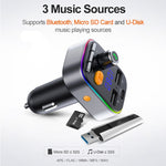 Kit trasmettitore Fm Bluetooth 5.0 per auto T48C Dual USB con caricatore per auto Type-C 5V 2.4A, T48C