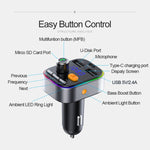Kit trasmettitore Fm Bluetooth 5.0 per auto T48C Dual USB con caricatore per auto Type-C 5V 2.4A, T48C