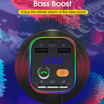 Kit trasmettitore Fm Bluetooth 5.0 per auto T48C Dual USB con caricatore per auto Type-C 5V 2.4A, T48C