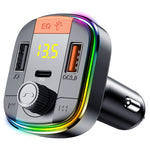 Trasmettitore FM Bluetooth per auto T832 Lettore MP3 leggero colorato Potente caricabatterie rapido QC3.0, T832