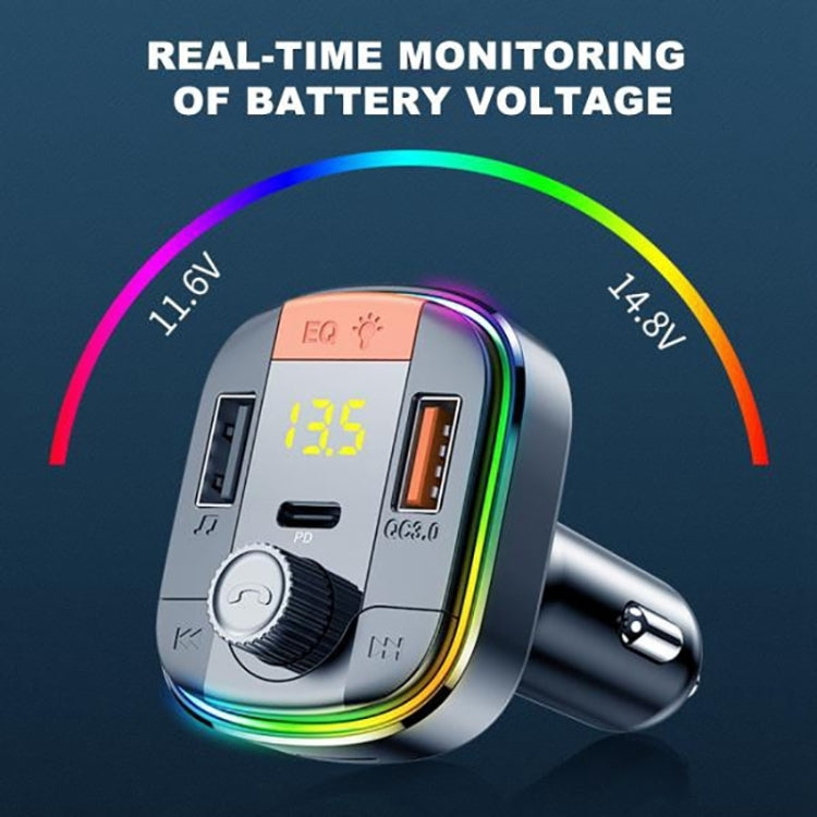 Trasmettitore FM Bluetooth per auto T832 Lettore MP3 leggero colorato Potente caricabatterie rapido QC3.0, T832