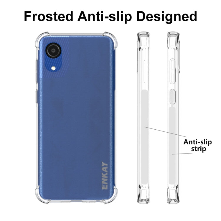 ENKAY Custodia antiurto in TPU trasparente, For Samsung Galaxy A03 Core, For Samsung Galaxy A13 4G, For Samsung Galaxy A33 5G, For Samsung Galaxy A53 5G, For Samsung Galaxy A73