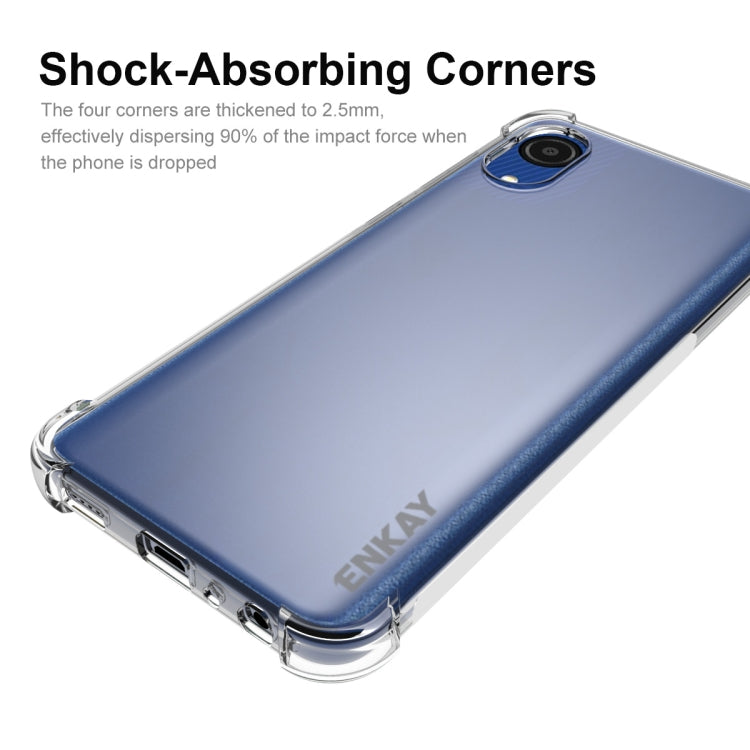 ENKAY Custodia antiurto in TPU trasparente, For Samsung Galaxy A03 Core, For Samsung Galaxy A13 4G, For Samsung Galaxy A33 5G, For Samsung Galaxy A53 5G, For Samsung Galaxy A73