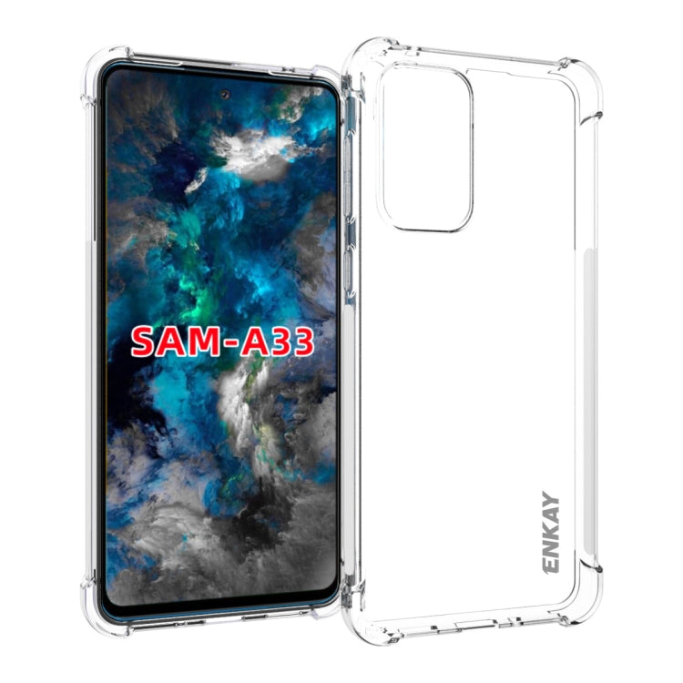 ENKAY Custodia antiurto in TPU trasparente, For Samsung Galaxy A03 Core, For Samsung Galaxy A13 4G, For Samsung Galaxy A33 5G, For Samsung Galaxy A53 5G, For Samsung Galaxy A73
