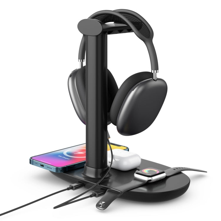 Caricabatterie wireless con supporto per auricolare 4 in 1 B-15A per smartphone, iWatch e Airpod