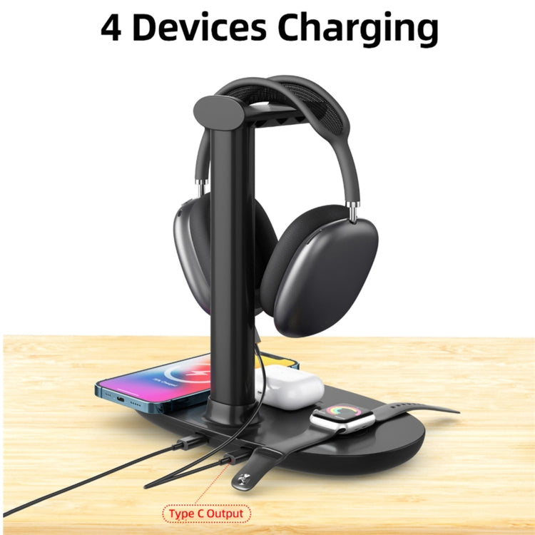 Caricabatterie wireless 4 in 1 15W per smartphone e iWatch