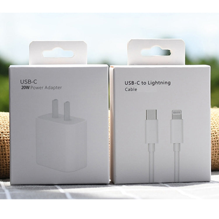 Caricabatterie da viaggio AU-20W PD USB-C / Type-C con cavo dati da USB-C a 8 pin, spina AU, AU Plug + 1m 8 Pin PD Cable, AU Plug + 2m 8 Pin PD Cable