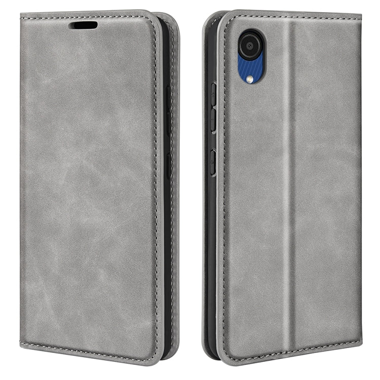 Custodia in pelle magnetica retro-pelle per Samsung Galaxy A03 Core, Black, Grey, Dark Blue, Pink, Red