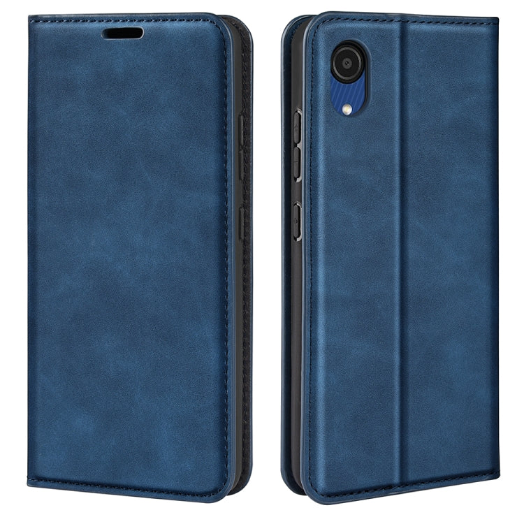 Custodia in pelle magnetica retro-pelle per Samsung Galaxy A03 Core, Black, Grey, Dark Blue, Pink, Red