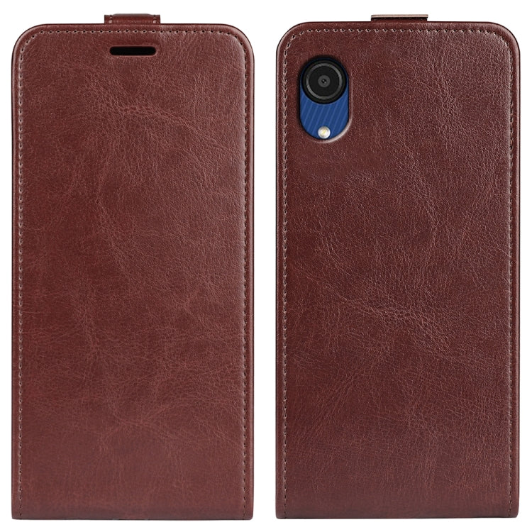 Custodia in pelle a vibrazione verticale per Samsung Galaxy A03 Core R64 Texture, For Samsung Galaxy A03 Core