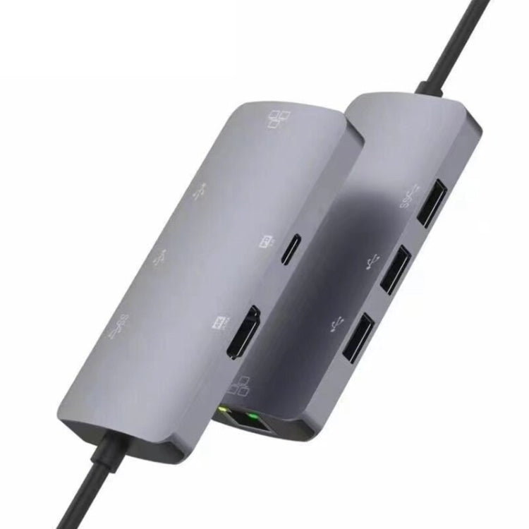 Adattatore hub USB-C 6 in 1 con HDMI 4K, RJ45, USB 3.0 e USB 2.0