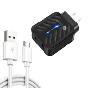 Caricabatterie USB PD03 20W PD3.0 + QC3.0 con cavo dati da USB a micro USB, spina USA, US Plug + USB to Micro USB Cable