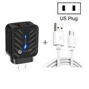 Caricabatterie USB PD03 20W PD3.0 + QC3.0 con cavo dati da USB a micro USB, spina USA, US Plug + USB to Micro USB Cable