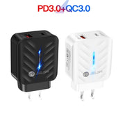 Caricabatterie USB PD03 20W PD3.0 + QC3.0 con cavo dati da USB a micro USB, spina USA, US Plug + USB to Micro USB Cable