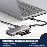 Adattatore HUB per lettura dati 5 in 1 con scheda SD/TF/CF, doppie porte USB 3.0, Dual USB3.0+SD / TF / CF Card