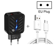 Caricabatterie USB PD03 20W PD3.0 + QC3.0 con cavo dati da USB a micro USB, spina europea, EU Plug + USB to Micro USB Cable