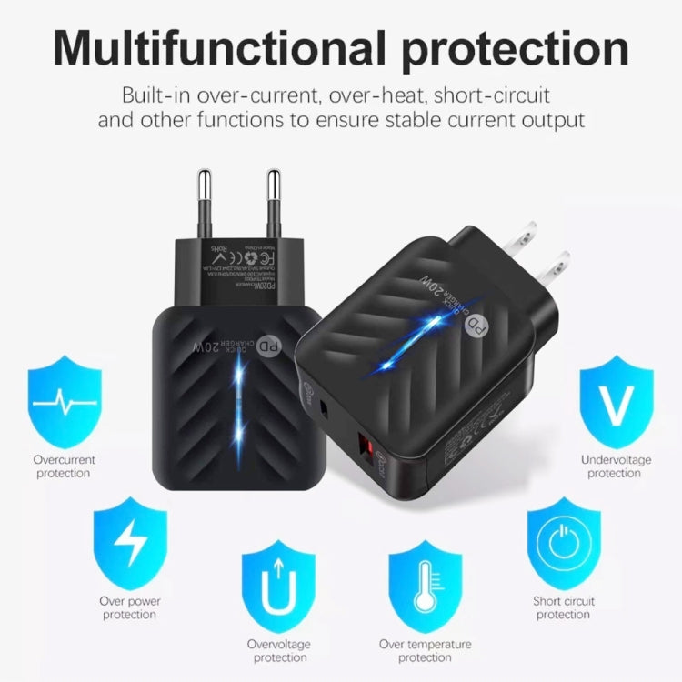 Caricabatterie USB PD3.0 20W con cavo Micro USB 1m