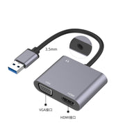 Adattatore 3 in 1 da USB a HDMI/VGA/HUB audio