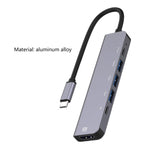 Adattatore HUB 6 in 1 USB-C a HDMI 4K 100W PD USB 3.0