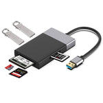 6 in 1 da USB 3.0 a USB 3.0 x 2+scheda CF+scheda TF+scheda SD+adattatore HUB scheda XQD