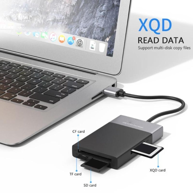 6 in 1 da USB 3.0 a USB 3.0 x 2+scheda CF+scheda TF+scheda SD+adattatore HUB scheda XQD