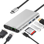 Hub adattatore 7 in 1 USB-C con HDMI 4K, RJ45, VGA, USB 3.0