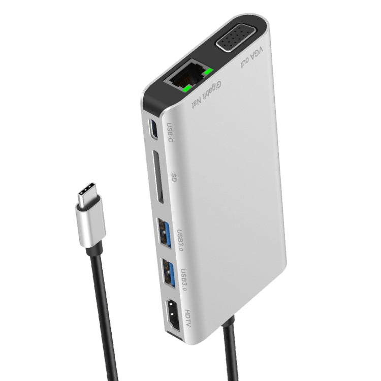 Hub adattatore 7 in 1 USB-C con HDMI 4K, RJ45, VGA, USB 3.0