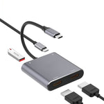 Adattatore HUB 4 in 1 USB-C con doppio HDMI e USB 3.0