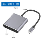 Adattatore HUB 4 in 1 USB-C con doppio HDMI e USB 3.0