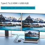 Adattatore HUB 4 in 1 USB-C con doppio HDMI e USB 3.0