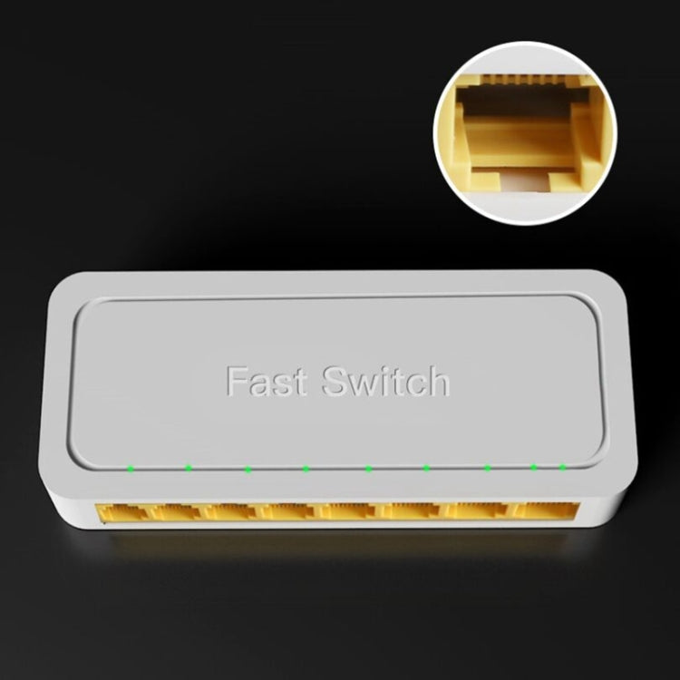 Mini switch RJ45 a 8 porte 100M RJ45 Home Plug-and-Play Bypass Splitter di rete non gestito per monitoraggio della rete della camera da letto