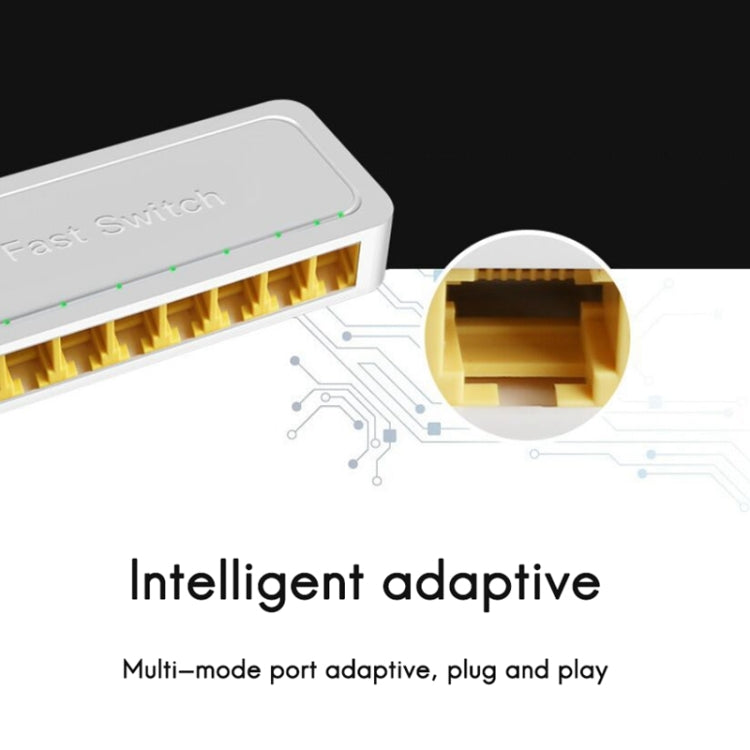 Mini switch RJ45 a 8 porte 100M RJ45 Home Plug-and-Play Bypass Splitter di rete non gestito per monitoraggio della rete della camera da letto