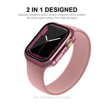 ENKAY Hat-Prince Cornice PC 2 in 1 + custodia in vetro temperato 9H, For Apple Watch Series 8 / 7 41mm, For Apple Watch Series 8 / 7 45mm