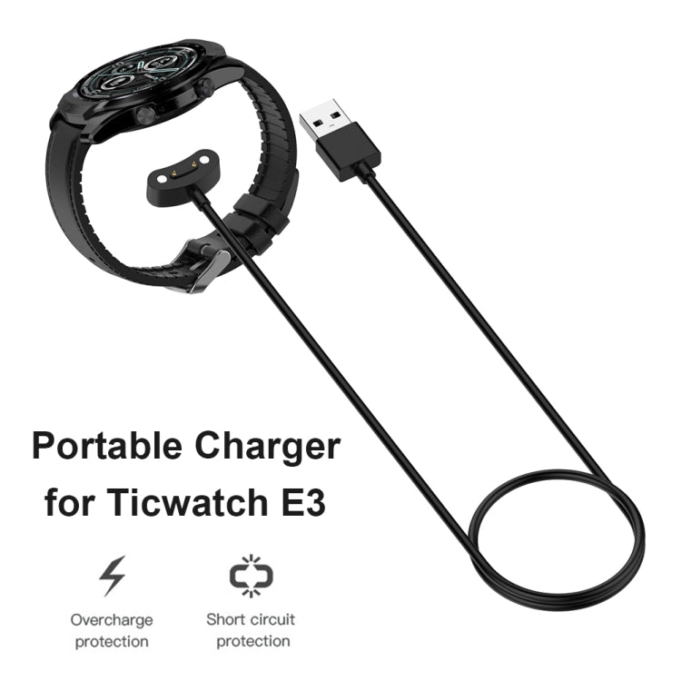 Cavo di ricarica per smartwatch LTE Ticwatch E3 / Pro 3 / Pro 3, adattatore di alimentazione per stazione di ricarica da 1 m