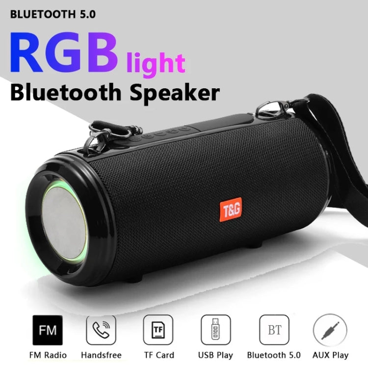 T&G TG537 RGB Light Altoparlante Bluetooth portatile impermeabile Supporta schede FM / TF