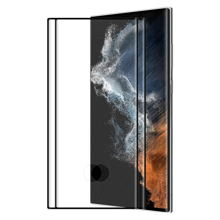 Per Samsung Galaxy S22 Ultra ENKAY Pellicola in vetro temperato curvo a calore pieno 3D, versione di sblocco a foro aperto, 1pc, 2pcs, 5pcs
