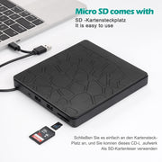 Unità DVD esterna multifunzionale Masterizzatore CD DVD +/-RW USB 3.0 con slot SD