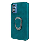 Custodia per telefono in PU con supporto ad anello per Samsung Galaxy M52 5G, Black, Red, Blue, Dark Green, Mint Green, Cyan, Purple