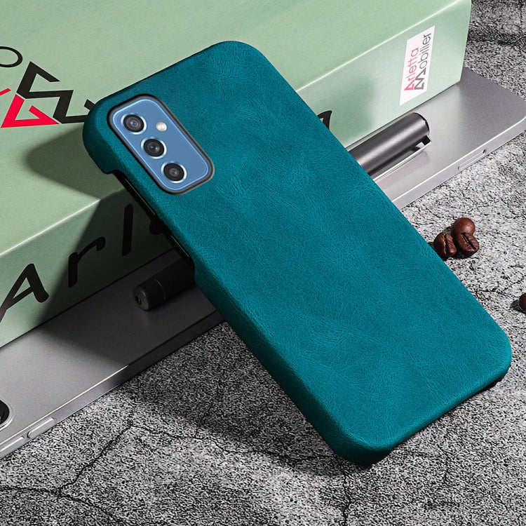 Custodia per telefono in PU con supporto ad anello per Samsung Galaxy M52 5G, Black, Red, Blue, Dark Green, Mint Green, Cyan, Purple