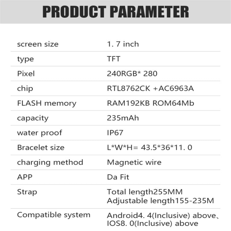 Smart Watch con schermo a colori IP67 da 1,7 pollici Y22
