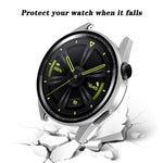 Custodia per PC opaca con pellicola in vetro temperato a spruzzo d'olio, For Huawei GT3 42mm, For Huawei GT3 46mm