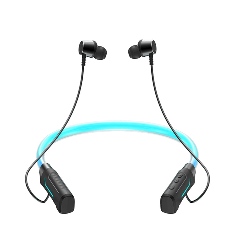 Auricolare wireless Bluetooth stereo da collo con LED lampeggiante JG4