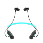 Auricolare wireless Bluetooth stereo da collo con LED lampeggiante JG4