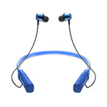 Auricolare wireless Bluetooth stereo da collo con LED lampeggiante JG4