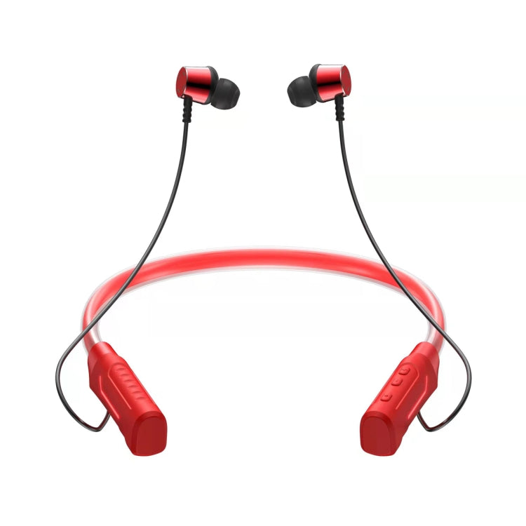 Auricolare wireless Bluetooth stereo da collo con LED lampeggiante JG4