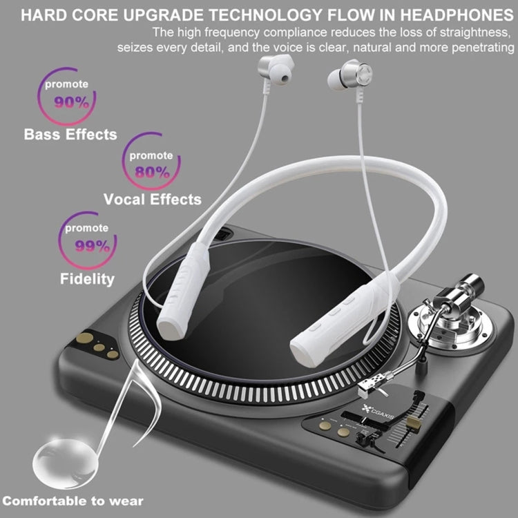 Auricolare wireless Bluetooth stereo da collo con LED lampeggiante JG4